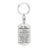 To my Husband I promise that I’ll be by your side - Dog Tag Pendant Keychain