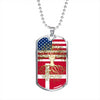 Danish Roots American Grown Denmark America Flag Luxury Dog Tag Necklace