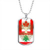 Lebanese Roots Canadian Grown Lebanon Canada Flag Luxury Dog Tag Necklace