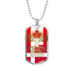 Danish Roots Canadian Grown Denmark Canada Flag Luxury Dog Tag Necklace