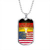 American Roots German Grown America Germany Flag Luxury Dog Tag Necklace