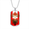 Albanian Roots Canadian Grown Albania Canada Flag Luxury Dog Tag Necklace