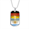 Argentinian Roots German Grown Argentina Germany Flag Luxury Dog Tag Necklace