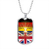 British Roots German Grown UK Germany Flag Luxury Dog Tag Necklace