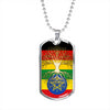 Ethiopian Roots German Grown Ethiopia Germany Flag Luxury Dog Tag Necklace