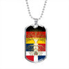 Dominican Roots German Grown Dominican Republic Germany Flag Luxury Dog Tag Necklace