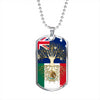 Mexican Roots Australian Grown Mexico Australia Flag Luxury Dog Tag Necklace