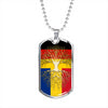 Romanian Roots German Grown Romania Germany Flag Luxury Dog Tag Necklace