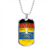 Ukrainian Roots German Grown Ukraine Germany Flag Luxury Dog Tag Necklace