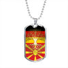 Macedonian Roots German Grown Macedonia Germany Flag Luxury Dog Tag Necklace