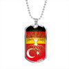 Turkish Roots German Grown Turkey Germany Flag Luxury Dog Tag Necklace