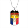 French Roots German Grown France Germany Flag Luxury Dog Tag Necklace