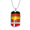 Danish Roots German Grown Denmark Germany Flag Luxury Dog Tag Necklace