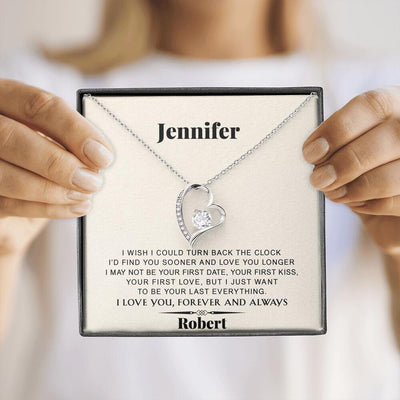 Personalized I Wish I Could Turn Back The Clock Gift card necklace