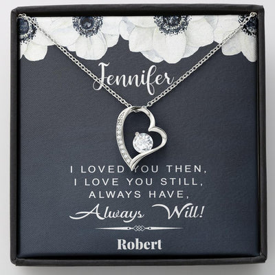 Personalized gift card I Love You Then - I love You Still Forever Love Necklace
