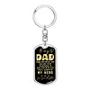 To my Baseball Dad Father's Day Gift from Daughter - Dog Tag Pendant Keychain