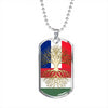 Hungarian Roots French Grown Hungary France Flag Luxury Dog Tag Necklace