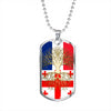 Georgian Roots French Grown Georgia France Flag Luxury Dog Tag Necklace
