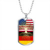 German Roots American Grown Germany America Flag Luxury Dog Tag Necklace