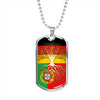 Portuguese Roots German Grown Portugal Germany Flag Luxury Dog Tag Necklace