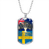 Swedish Roots Australian Grown Sweden Australia Flag Luxury Dog Tag Necklace