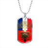 Albanian Roots French Grown Albania France Flag Luxury Dog Tag Necklace