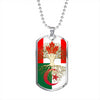 Algerian Roots Canadian Grown Algeria Canada Flag Luxury Dog Tag Necklace