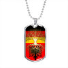 Albanian Roots German Grown Albania Germany Flag Luxury Dog Tag Necklace