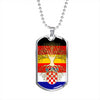 Croatian Roots German Grown Croatia Germany Flag Luxury Dog Tag Necklace