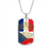 Czech Roots French Grown Czech Republic France Flag Luxury Dog Tag Necklace
