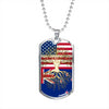 New Zealander Roots American Grown New Zealand America Flag Luxury Dog Tag Necklace
