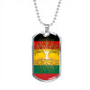 Lithuanian Roots German Grown Lithuania Germany Flag Luxury Dog Tag Necklace