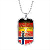 Norwegian Roots German Grown Norway Germany Flag Luxury Dog Tag Necklace