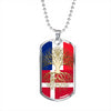 Danish Roots French Grown Denmark France Flag Luxury Dog Tag Necklace