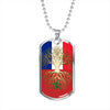 Moroccan Roots French Grown Morocco France Flag Luxury Dog Tag Necklace