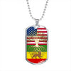Ethiopian Roots American Grown Ethiopia Lion of Judah Flag Luxury Dog Tag Necklace