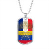 Venezuelan Roots French Grown Venezuela France Flag Luxury Dog Tag Necklace