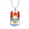 Argentinian Roots Canadian Grown Argentina Canada Flag Luxury Dog Tag Necklace