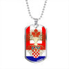 Croatian Roots Canadian Grown Croatia Canada Flag Luxury Dog Tag Necklace