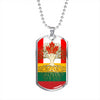 Lithuanian Roots Canadian Grown Lithuania Canada Flag Luxury Dog Tag Necklace