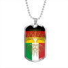 Italian Roots German Grown Italy Germany Flag Luxury Dog Tag Necklace