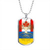 Ukrainian Roots Canadian Grown Ukraine Canada Flag Luxury Dog Tag Necklace