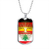 Lebanese Roots German Grown Lebanon Germany Flag Luxury Dog Tag Necklace