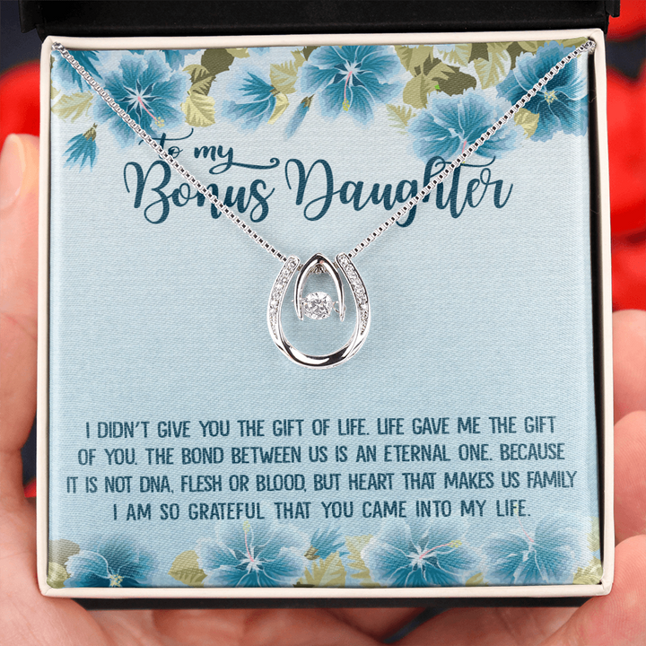 To My Bonus Daughter, Love Knot Necklace, Stepdaughter Gifts From Stepmom,  Adopted Daughter Necklace From Unbiological Mom, Step Daughter Gifts From  Stepmom, Stainless Steel, Cubic Zirconia : Amazon.co.uk: Fashion