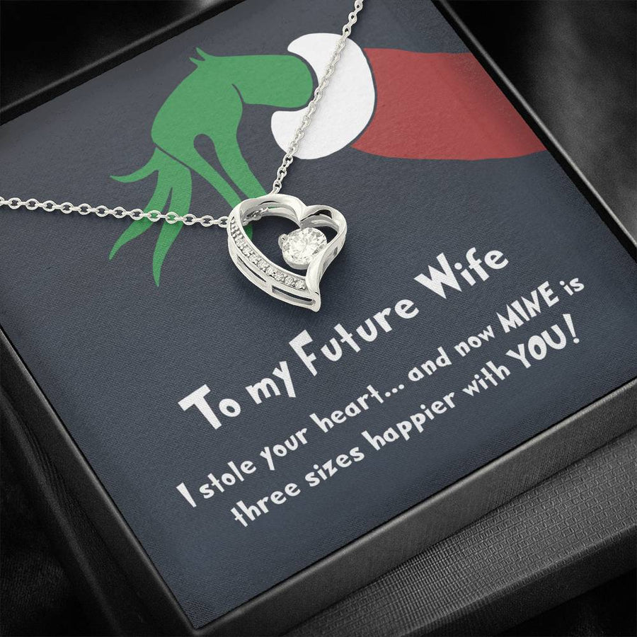 To My Future Wife Birthday Surprise Gift Interlock Heart Necklace Message  Card | eBay