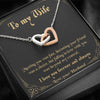 To my Wife - Meeting you was fate Interlocking Heart Necklace
