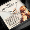 Gift To My Granddaughter Necklace  This Old Lion Will Always Have Your Back - Interlocking Heart Necklace