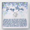 To my Mom Daughter to Mom Gift Love Knot