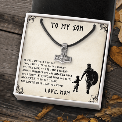 To My Son - The Storm - Shieldmaiden Mom To Son Gift - Viking Hammer